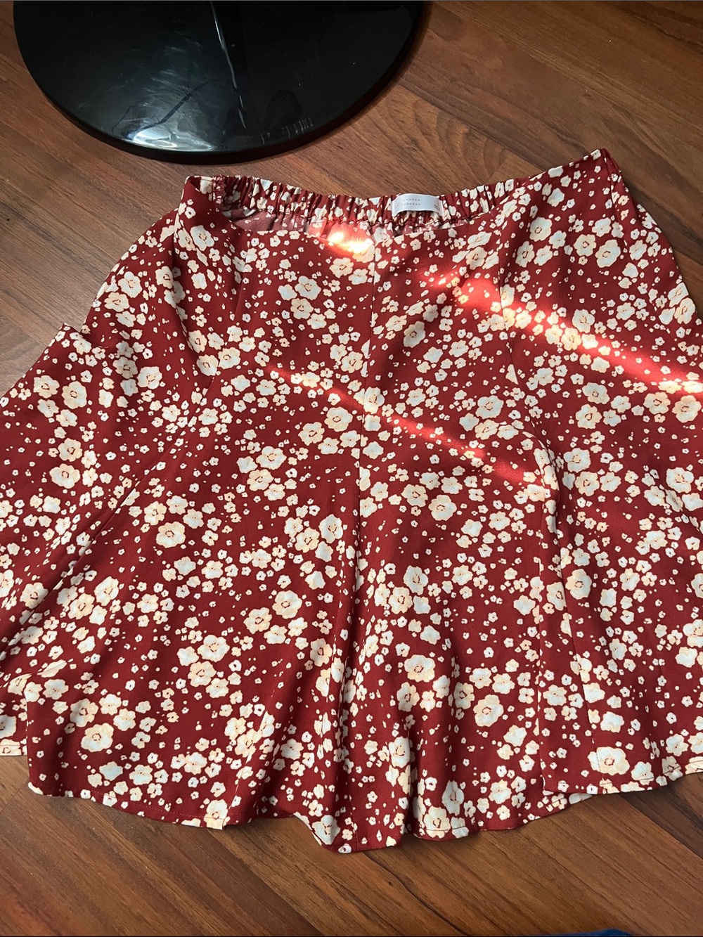 LC Lauren Conrad Rust Red Floral Mini Skirt